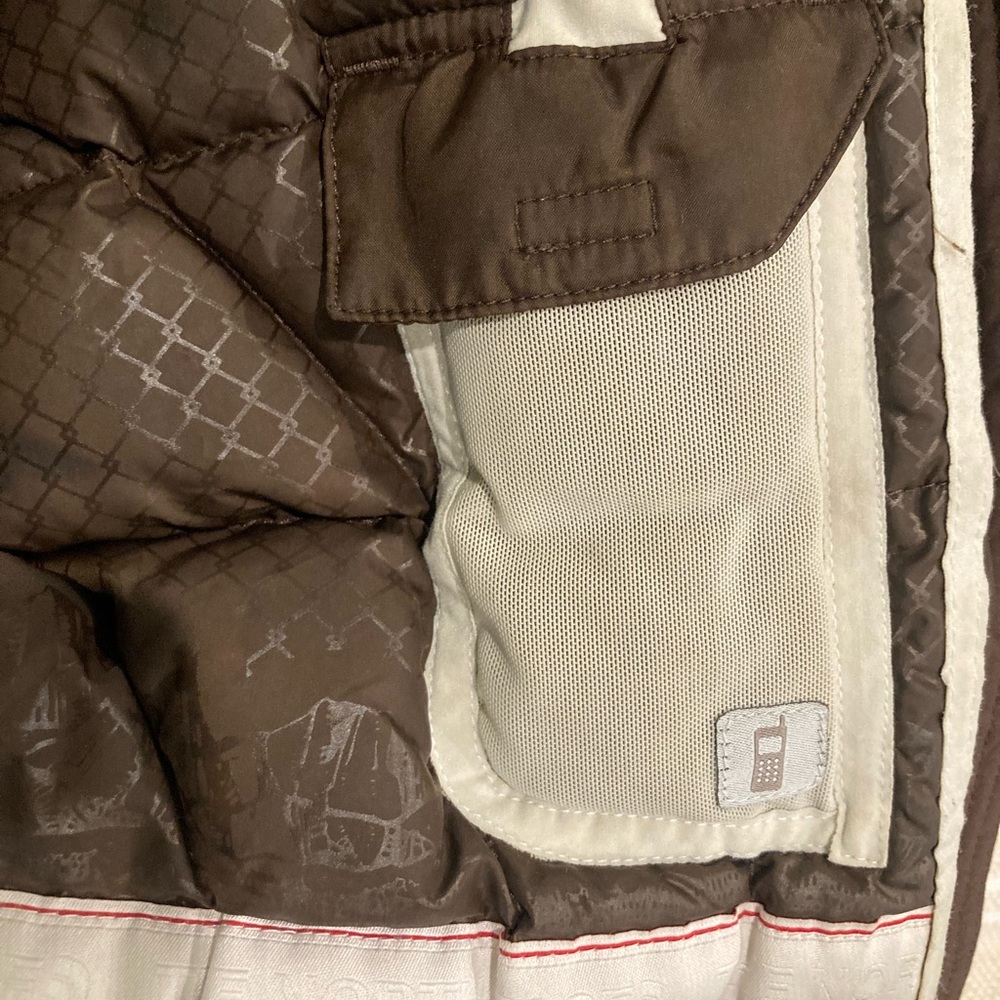 Y2K brown hooded belted north face ski jacket small women’s - Picture 4 of 8